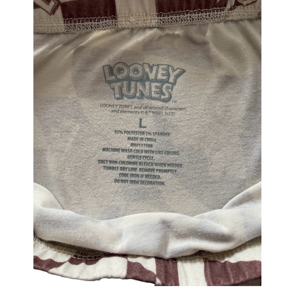 Looney Tunes Women's Large Graphic Print Mini  Checked Brown Skirt Retro - Picture 5 of 5